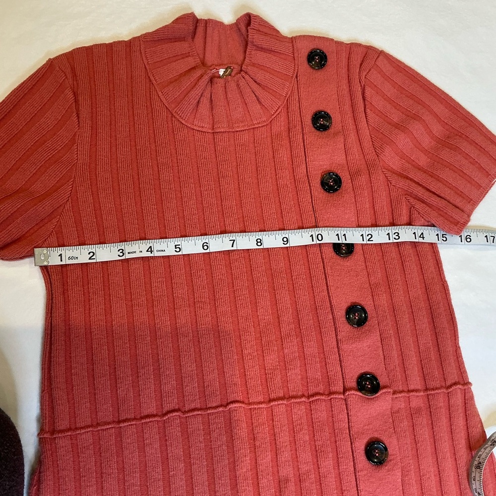NWT Free People Lottie Knit Ribbed Mini Dress in Coral Size S/P - Picture 11 of 16